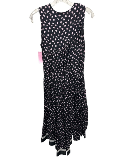 3.1 Phillip Lim Size xs / 2 Black, White & Pink Silk floral print V Neck Dress Black, White & Pink / xs / 2
