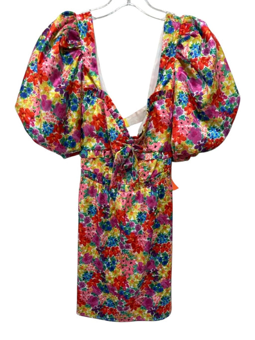 For Love & Lemons Size S red, pink, multi Polyester Blend Satin Mini Dress red, pink, multi / S
