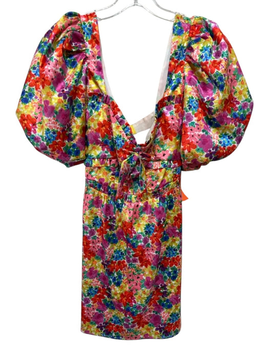 For Love & Lemons Size S red, pink, multi Polyester Blend Satin Mini Dress red, pink, multi / S