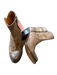 Lucchese Shoe Size 9.5 Taupe Leather Side Zip Buckles Block Heel Booties Taupe / 9.5