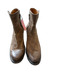 Lucchese Shoe Size 9.5 Taupe Leather Side Zip Buckles Block Heel Booties Taupe / 9.5