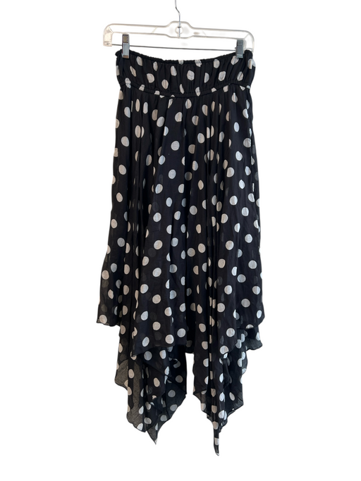 Free People One Size XS Black & White Cotton Elastic Waist Polka Dot Skirt Black & White / XS