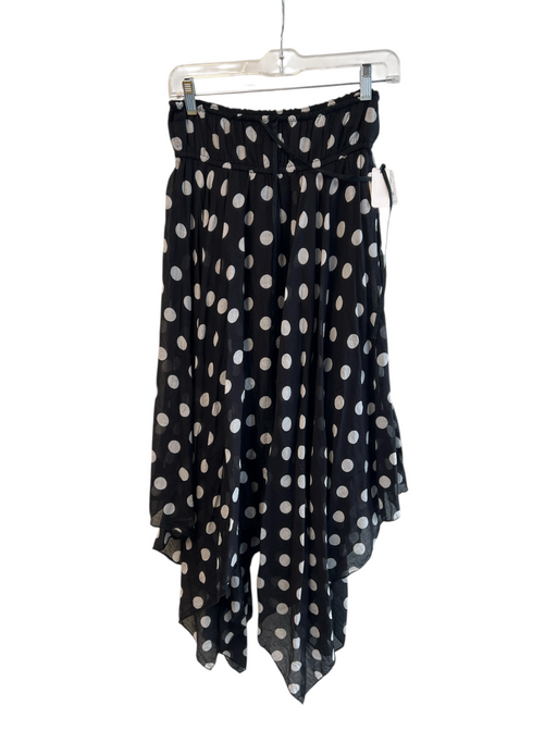 Free People One Size XS Black & White Cotton Elastic Waist Polka Dot Skirt Black & White / XS