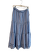 Nicole Miller Size S Baby Blue Linen Blend Elastic & Drawstring Waist Maxi Skirt Baby Blue / S