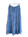 Nicole Miller Size S Baby Blue Linen Blend Elastic & Drawstring Waist Maxi Skirt Baby Blue / S
