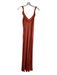 ASTR Size S Burnt Orange Viscose Ruffle Detail solid color Side Zip V Neck Dress Burnt Orange / S
