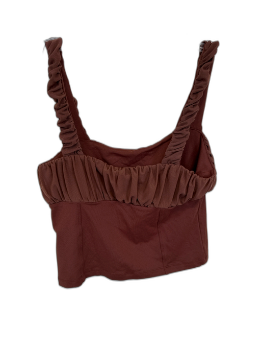 By Anthropologie Size S Brown Nylon Blend Sleeveless Empire Waist Cropped Top Brown / S