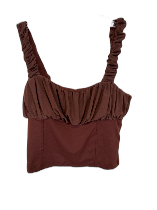 By Anthropologie Size S Brown Nylon Blend Sleeveless Empire Waist Cropped Top Brown / S