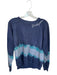 Size S Navy & Teal Cotton Tie Dye embroider neck Long Sleeve Sweatshirt Navy & Teal / S
