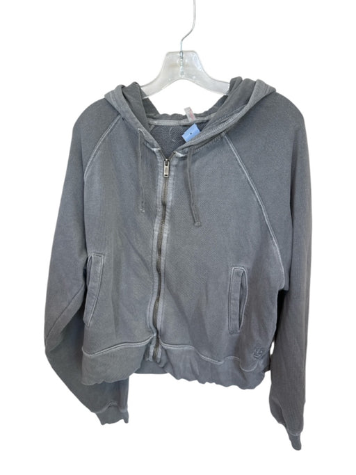 FP Movement Size M Gray Cotton Hood Long Sleeve Full Zip Athletic Jacket Gray / M