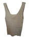 heartloom Size XS Tan & Gold Viscose Blend Sleeveless Metallic Thread V Neck Top Tan & Gold / XS