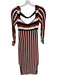 Maeve Size XS Black Orange White Cotton Blend Maxi Scrunch Sleeve Striped Dress Black Orange White / XS