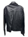 Bolongaro Size M Black Sheep Leather Lapel Fringe Zip Up Moto Jacket Black / M