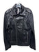 Bolongaro Size M Black Sheep Leather Lapel Fringe Zip Up Moto Jacket Black / M