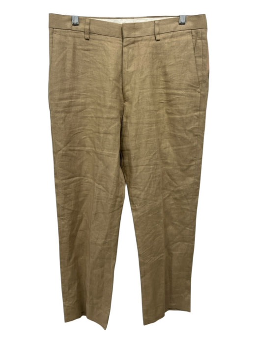 J Crew Size 32 Tan Linen Trouser Pants Tan / 32
