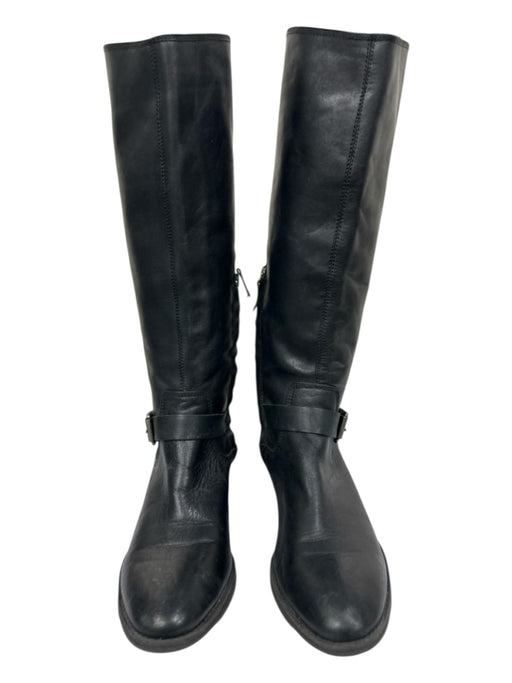 Arturo Chiang Shoe Size 7 Black Leather Side Zip Strappy Detail Round Toe Boots Black / 7