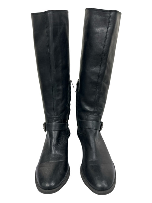 Arturo Chiang Shoe Size 7 Black Leather Side Zip Strappy Detail Round Toe Boots Black / 7