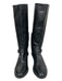 Arturo Chiang Shoe Size 7 Black Leather Side Zip Strappy Detail Round Toe Boots Black / 7