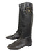 Tory Burch Shoe Size 6.5 Dark Brown Leather Gold hardware Pebbled Side Zip Boots Dark Brown / 6.5
