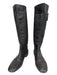 Tory Burch Shoe Size 6.5 Dark Brown Leather Gold hardware Pebbled Side Zip Boots Dark Brown / 6.5