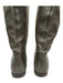 Tory Burch Shoe Size 6.5 Dark Brown Leather Gold hardware Pebbled Side Zip Boots Dark Brown / 6.5