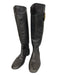 Tory Burch Shoe Size 6.5 Dark Brown Leather Gold hardware Pebbled Side Zip Boots Dark Brown / 6.5