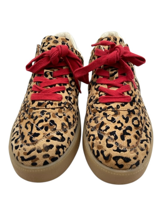 Mia Shoe Size 7.5 Brown, Black, Red Velvet Animal Print Platform Sneakers Brown, Black, Red / 7.5