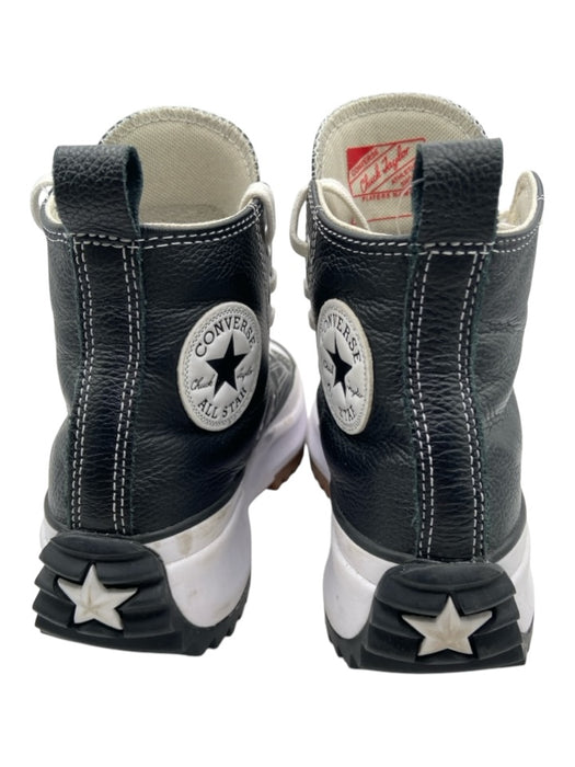 Converse Shoe Size 7 Black & White Leather & Rubber Rubber Sole Sneakers Black & White / 7