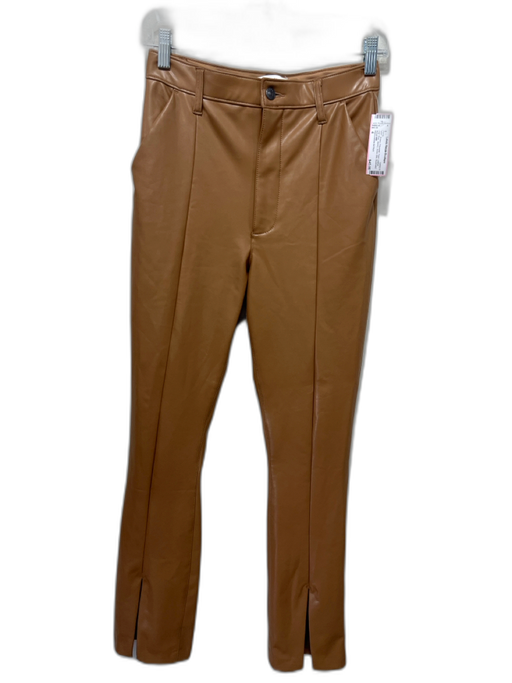 Abercrombie & Fitch Size 4 Brown Polyester Faux Leather High Rise Skinny Pants Brown / 4