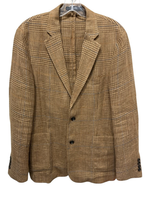 Todd Snyder Brown & Blue Linen 2 Button Men's Blazer Brown & Blue / Est L
