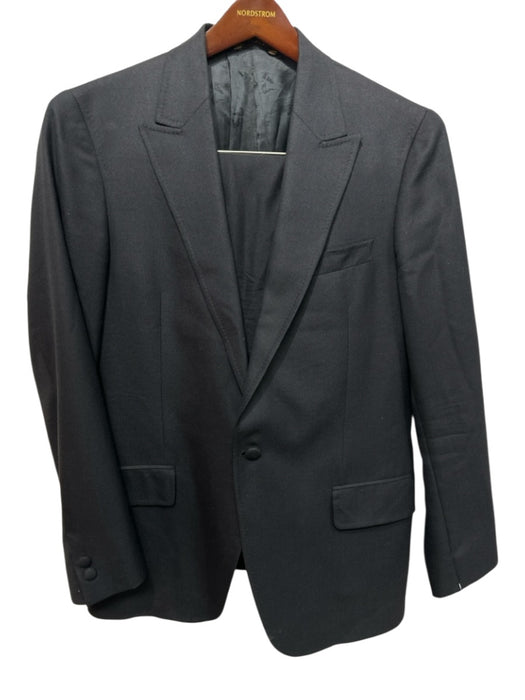 Billy Reid Black Wool Solid One Button Men's Suit Black / 40R