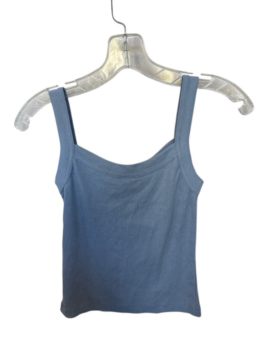 Daily Drills Size XS/S Dusty Blue Cotton Blend Ribbed Square Neck Tank Top Dusty Blue / XS/S