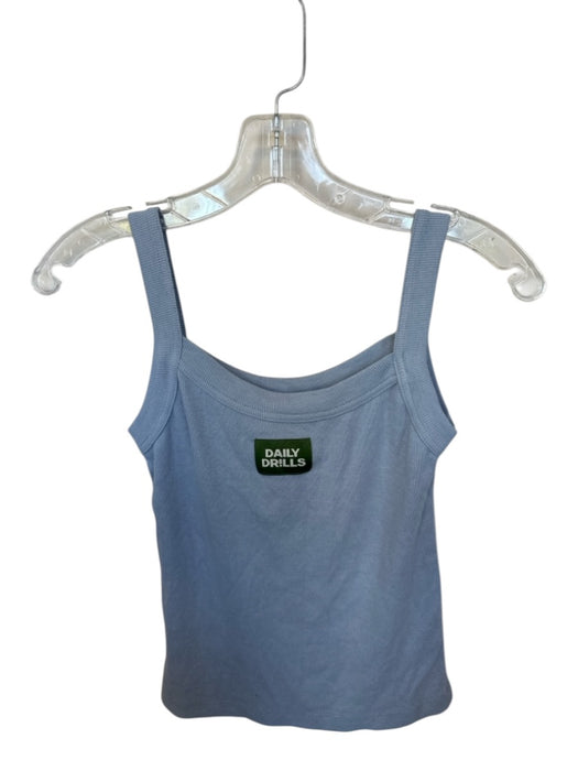 Daily Drills Size XS/S Dusty Blue Cotton Blend Ribbed Square Neck Tank Top Dusty Blue / XS/S