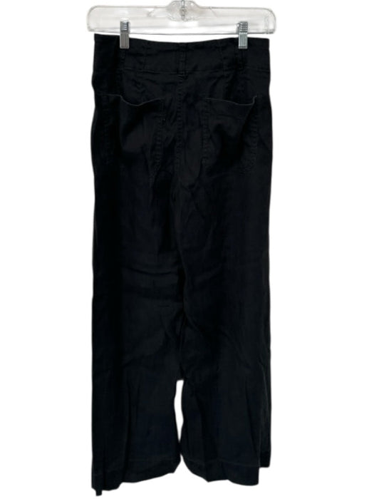 Maeve Size 27 Black Linen High Waist Wide Leg Pants Black / 27