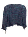 Buru Size XS Purple & Blue Metallic Thread Boucle 3/4 Sleeve Crop Jacket Purple & Blue / XS