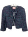 Buru Size XS Purple & Blue Metallic Thread Boucle 3/4 Sleeve Crop Jacket Purple & Blue / XS