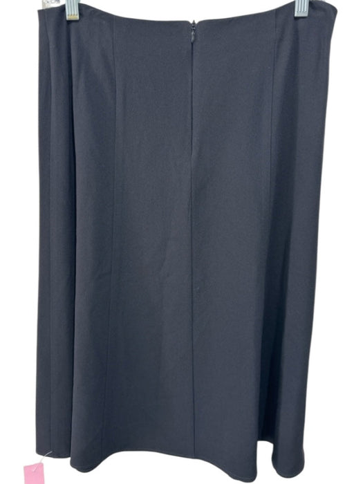 Theory Size 6 Black Acetate Blend Flounce Hem Back Zip Below knee Skirt Black / 6
