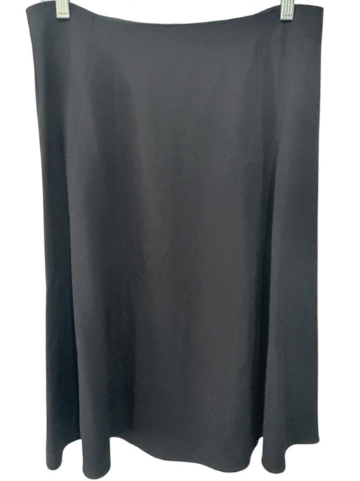Theory Size 6 Black Acetate Blend Flounce Hem Back Zip Below knee Skirt Black / 6