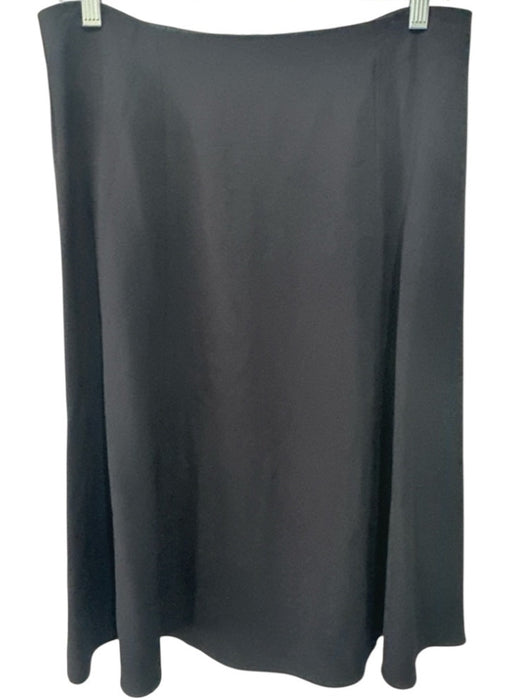 Theory Size 6 Black Acetate Blend Flounce Hem Back Zip Below knee Skirt Black / 6