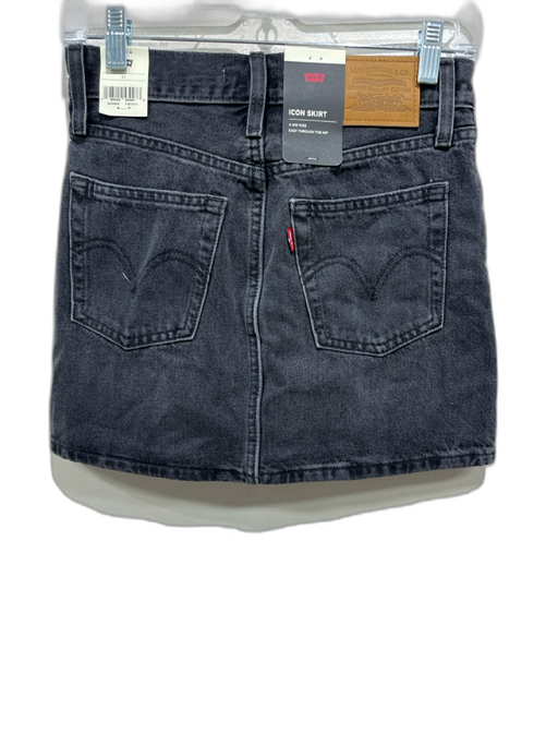 Levis Size 23 Black Wash Cotton Denim Button Fly 5 Pocket Mini Skirt Black Wash / 23