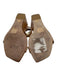 Stuart Weitzman Shoe Size 7 Beige Patent Leather Square Toe 2 Strap Sandals Beige / 7