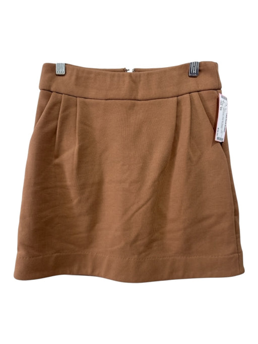 Buru Size XS Light Brown Back Zip Pleated Waist Above knee A line Skirt Light Brown / XS