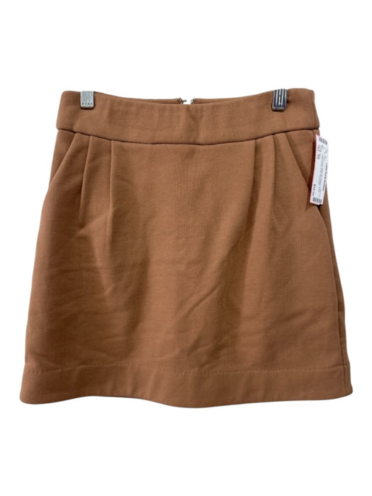 Buru Size XS Light Brown Back Zip Pleated Waist Above knee A line Skirt Light Brown / XS