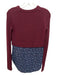 Veronica Beard Size XS Maroon & Navy Wool & Viscose Ribbed Button Down Sweater Maroon & Navy / XS