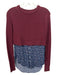 Veronica Beard Size XS Maroon & Navy Wool & Viscose Ribbed Button Down Sweater Maroon & Navy / XS