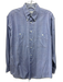 Yves Saint Laurent Size 15 Blue Cotton Plaid Button Up Men's Long Sleeve Shirt Blue / 15