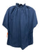 Stark X Size L Navy Blue Cotton Ruffle V Neck Cap Sleeve Top Navy Blue / L