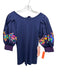 Alivia Size M navy blue & multi Cotton Embroidered Abstract Tie Back Top navy blue & multi / M