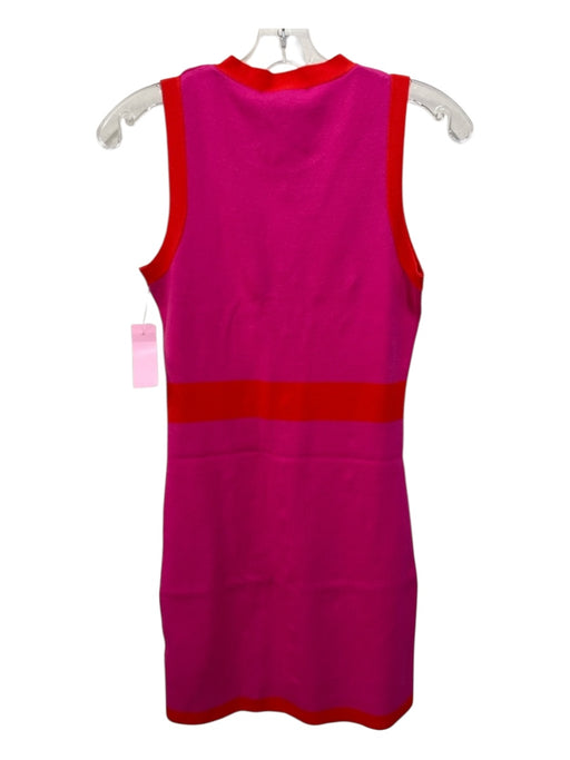 Flora Bea Size S Hot Pink & Orange Viscose Blend Sleeveless Faux Buttons Dress Hot Pink & Orange / S