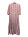 Livro Size S Pink & Yellow Cotton Floral Stripe 1/2 Balloon Sleeve Dress Pink & Yellow / S